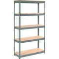 Global Equipment Extra Heavy Duty Shelving 48"W x 18"D x 60"H With 5 Shelves, Wood Deck, Gry 717094